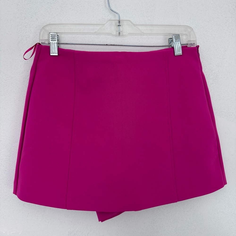 Zara Hot Pink Cropped Blazer Skort Shorts Set size Medium NWT NEW - Picture 9 of 13
